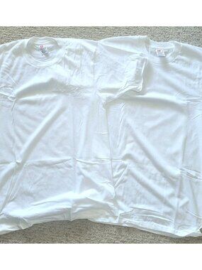 Vintage Hanes T-Shirt Men's Size Medium 90s Single Stitch Blank Plain White NWOT